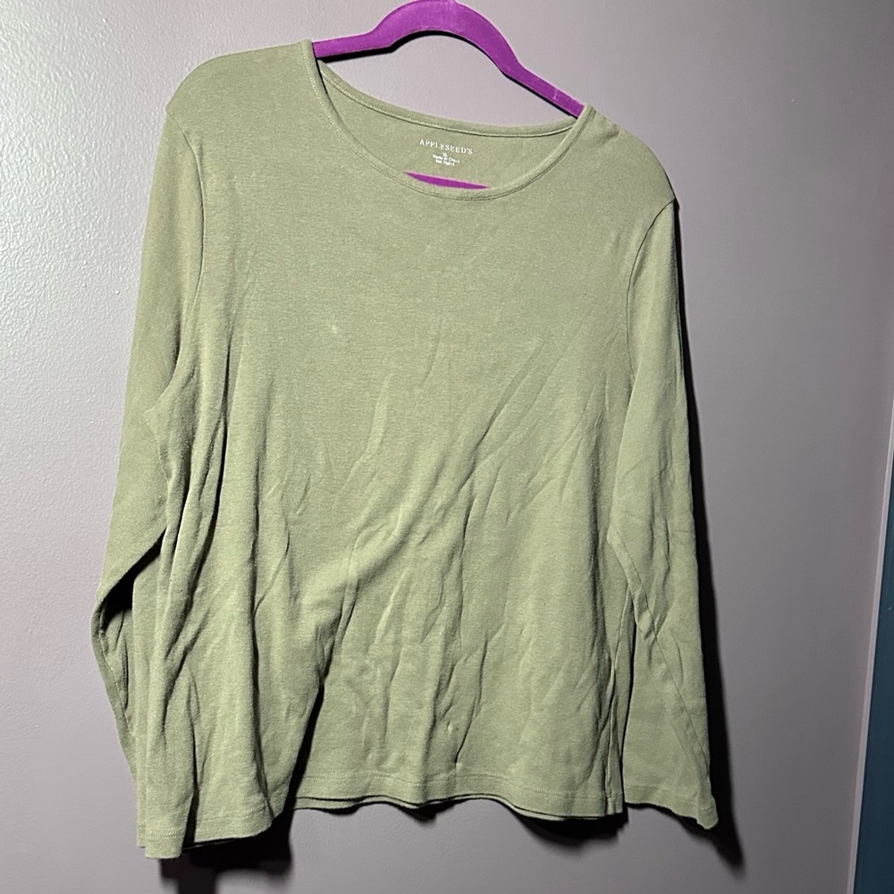 Appleseed's Khaki Long Sleeve Shirt - Picture 1 of 4